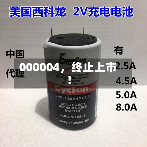 000004，终止上市！