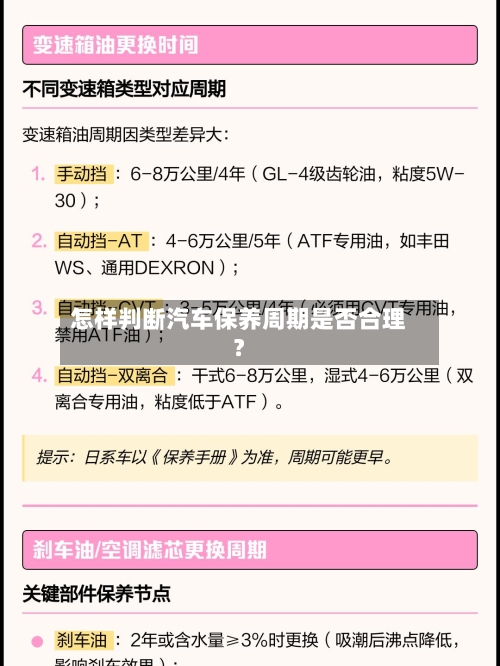 怎样判断汽车保养周期是否合理？
