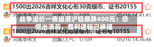 战争溢价一夜退潮沪铝暴跌400元：恐慌出清后，套利逻辑已换锚-第2张图片