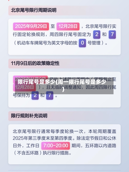 限行尾号是多少(周一限行尾号是多少)-第3张图片