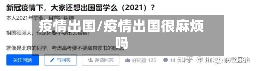 疫情出国/疫情出国很麻烦吗-第3张图片