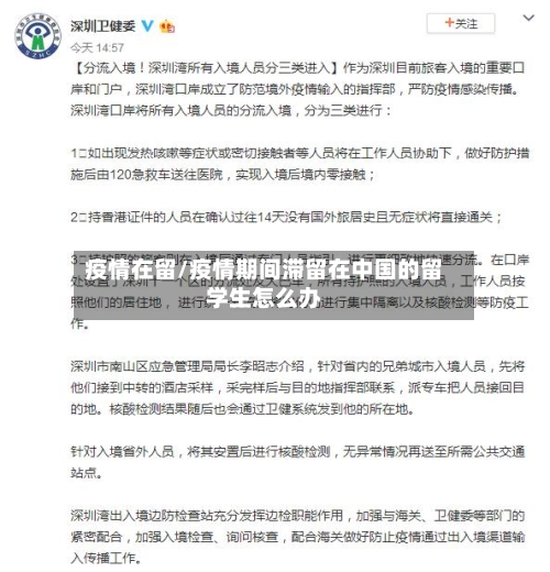 疫情在留/疫情期间滞留在中国的留学生怎么办-第2张图片