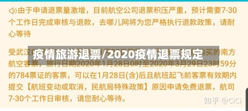 疫情旅游退票/2020疫情退票规定