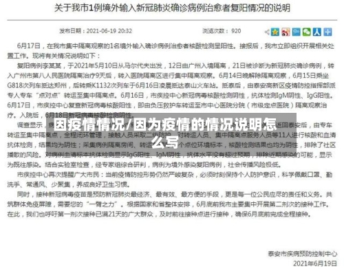 因疫情情况/因为疫情的情况说明怎么写