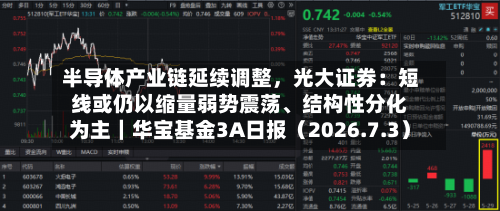 半导体产业链延续调整，光大证券：短线或仍以缩量弱势震荡、结构性分化为主｜华宝基金3A日报（2026.7.3）