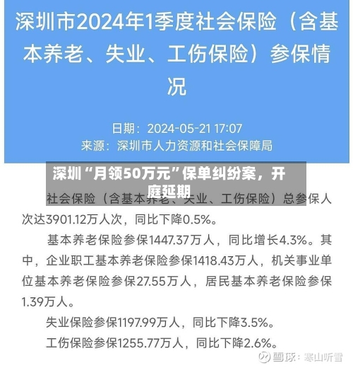 深圳“月领50万元”保单纠纷案	，开庭延期-第2张图片