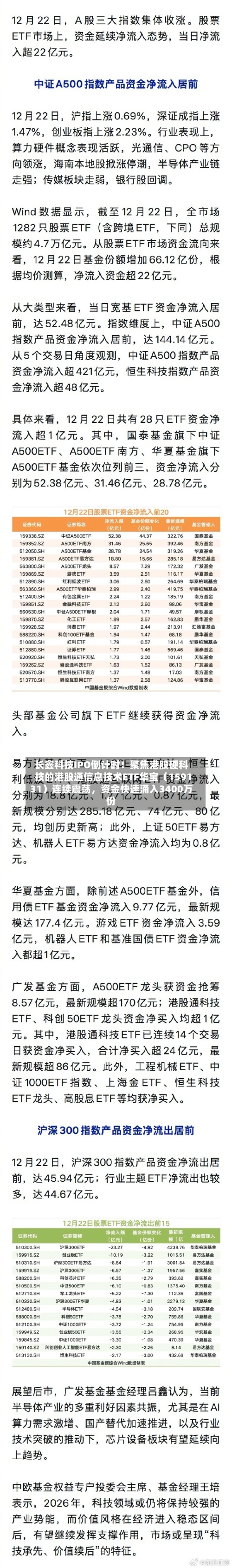 长鑫科技IPO倒计时！聚焦港股硬科技的港股通信息技术ETF华宝（159131）连续震荡	，资金快速涌入3400万份-第2张图片