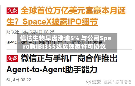 信达生物早盘涨逾5% 与公司Spero就IBI355达成独家许可协议