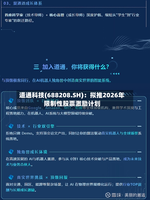 道通科技(688208.SH)：拟推2026年限制性股票激励计划